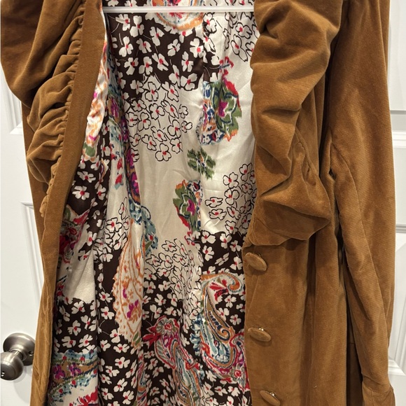 Judith March Brown Ruffled Coat - Picture 3 of 5